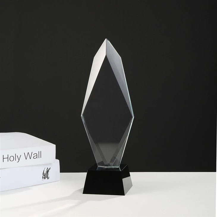 Engravable Clear Crystal Recognition Trophy