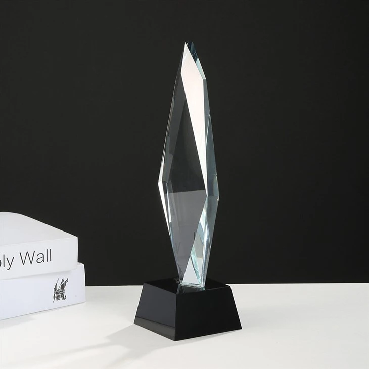 Engravable Clear Crystal Recognition Trophy